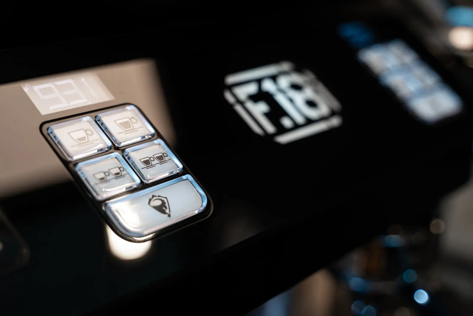 Button panel and F18 logo